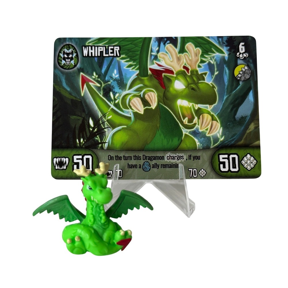 Dragamonz Whipler Spin Master Green Dragon Figure with Matching Card 90417 ASV